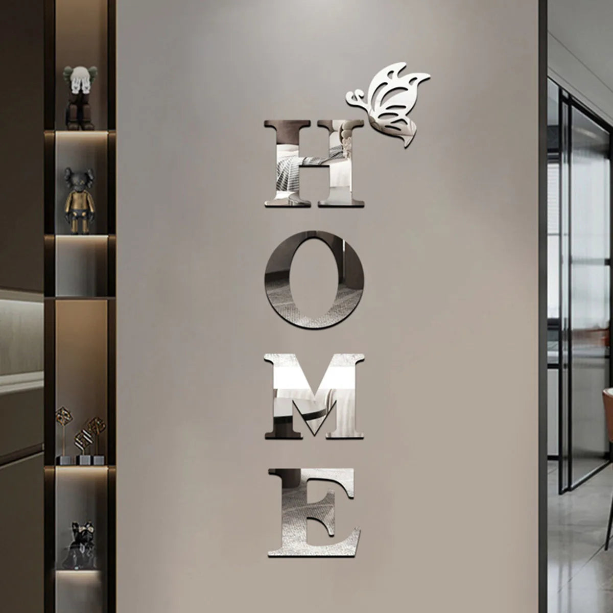 Home Logo 3D Mirror Wall Sticker