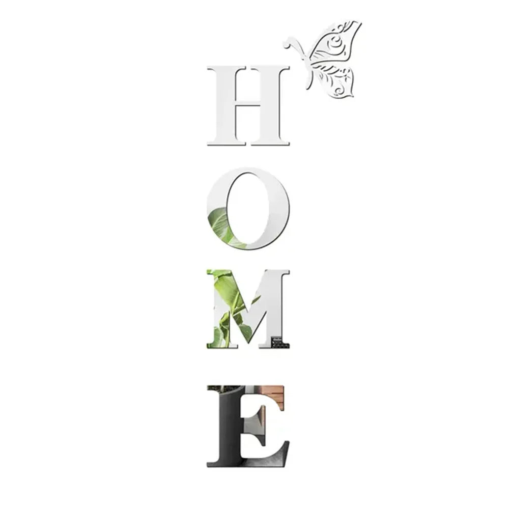 Home Logo 3D Mirror Wall Sticker